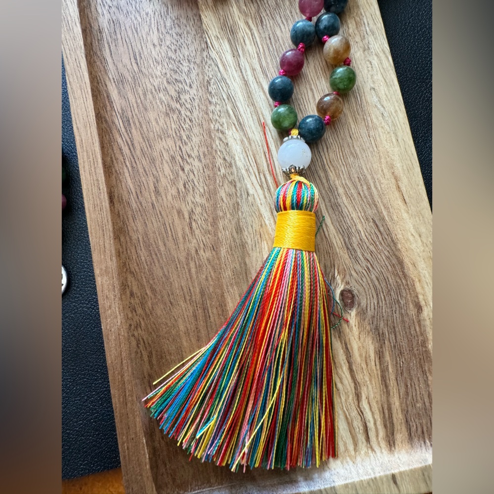 NWOT Mala Stone Bead Necklace with Tassel Posh Party Host Pick - Picture 3 of 5